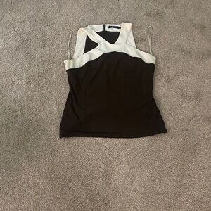 Lauren Ralph Lauren Black and Cream Tank Top